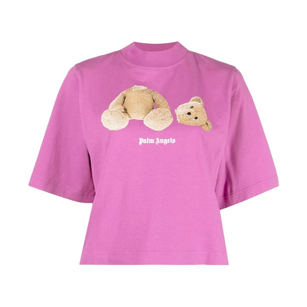 Palm Angels Fuchsia Teddy Graphic Tee